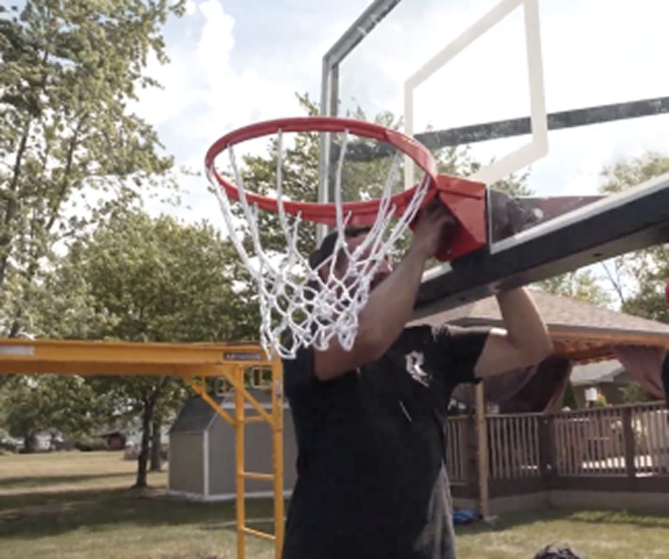 Play All Day basketball hoop installation