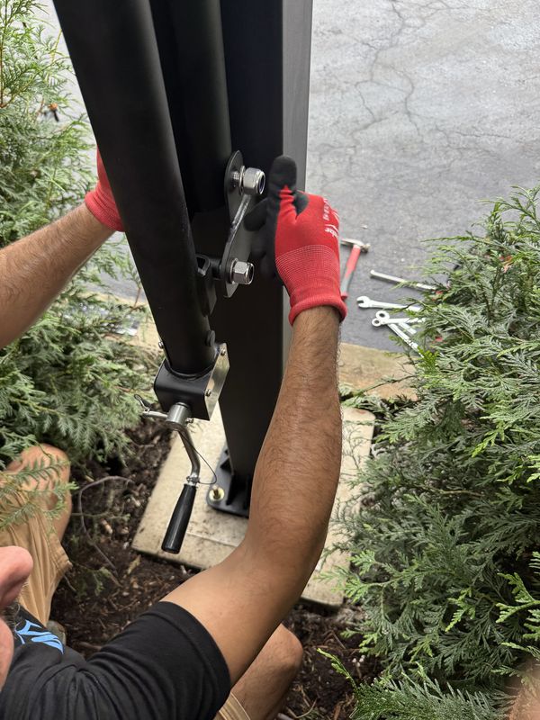 Play All Day basketball hoop installation