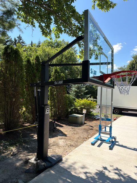 Play All Day basketball hoop installation