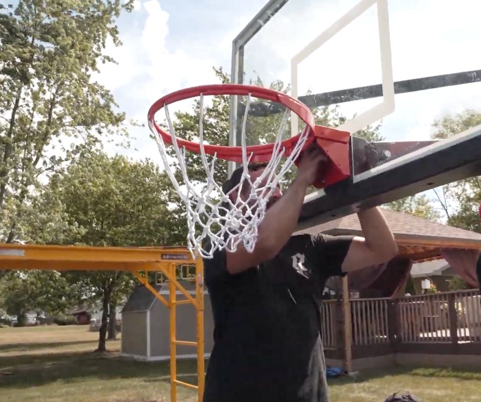 Play All Day basketball hoop installation